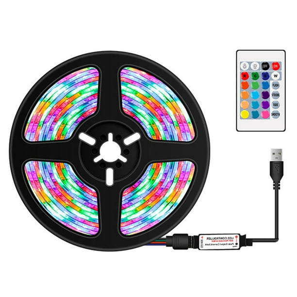 5V USB LED Strip 1-5m Lights 2835SMD RGB Color Change Remote for Bedroom TV Car